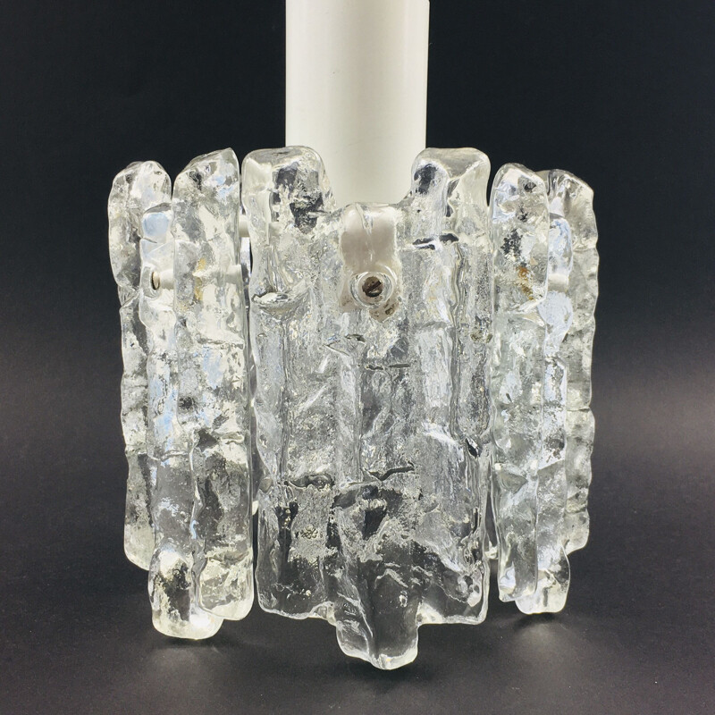 Mid-century Murano ice glass ceiling lamp by J.T. Kalmar, Austria 1960s