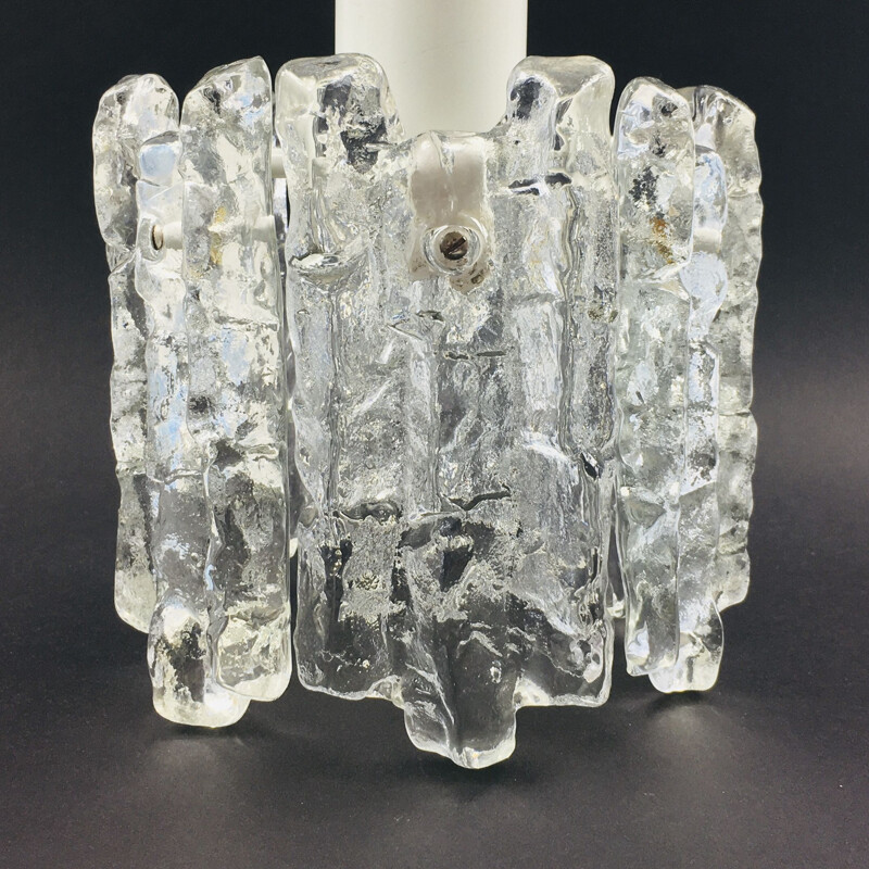 Mid-century Murano ice glass ceiling lamp by J.T. Kalmar, Austria 1960s