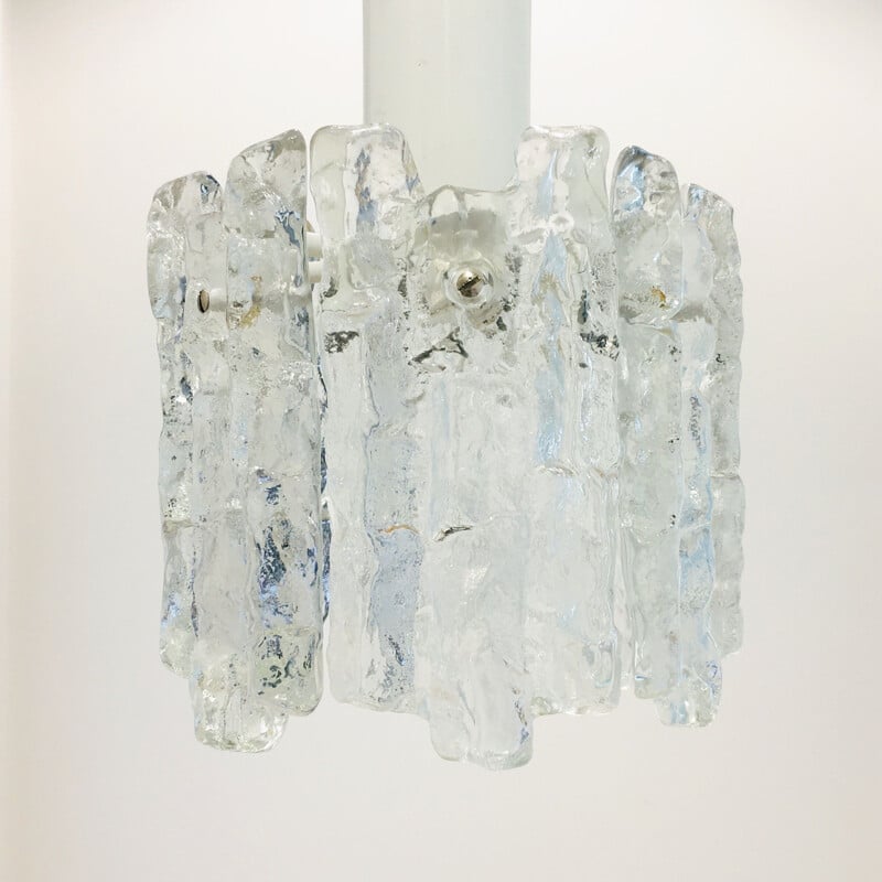 Mid-century Murano ice glass ceiling lamp by J.T. Kalmar, Austria 1960s