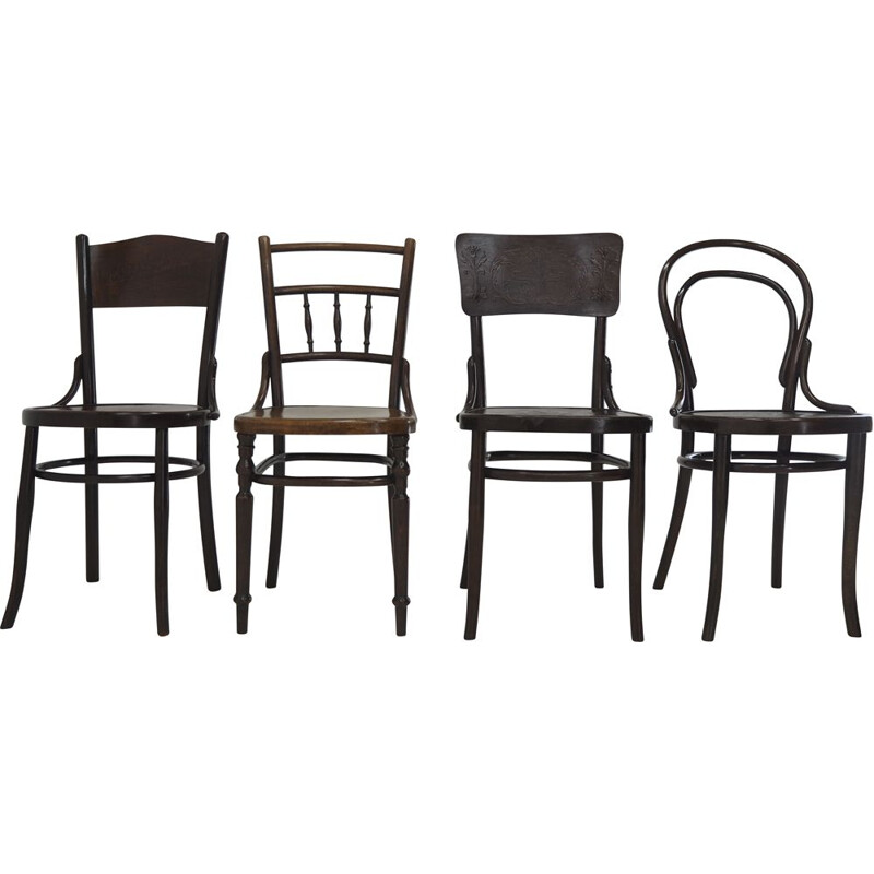 Ensemble de 4 chaises vintage de Thonet, 1920