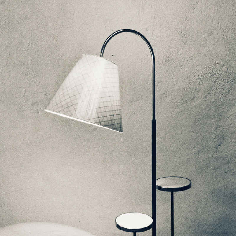 Lampada da terra vintage in tubolare d'acciaio di Jindřich Halabala per Up Závody, Repubblica Ceca 1950