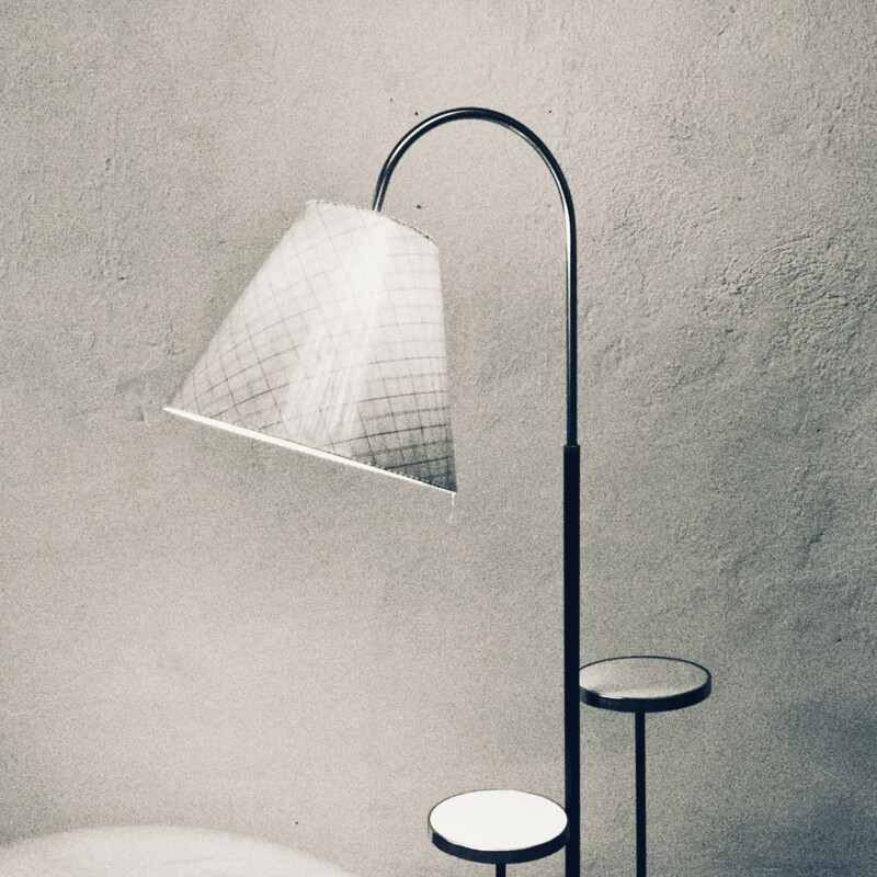 Vintage stalen vloerlamp van Jindřich Halabala voor Up Závody, Tsjechië 1950