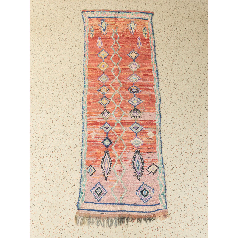 Vintage Berber carpet azilal in wool, Morocco