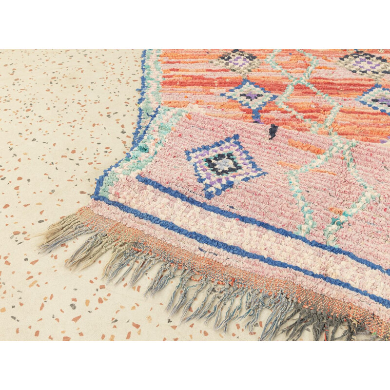 Vintage Berber carpet azilal in wool, Morocco