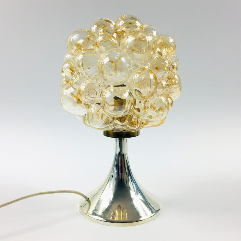 Pair of mid century bubble glass table lamps by Helena Tynell for Limburg, Germany 1960s