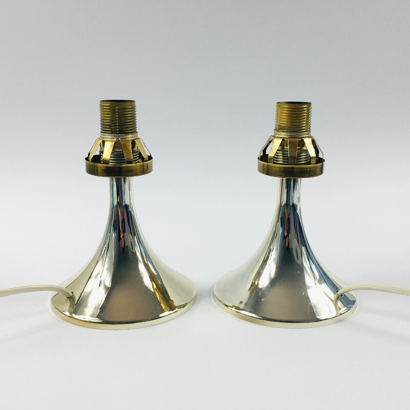 Pair of mid century bubble glass table lamps by Helena Tynell for Limburg, Germany 1960s