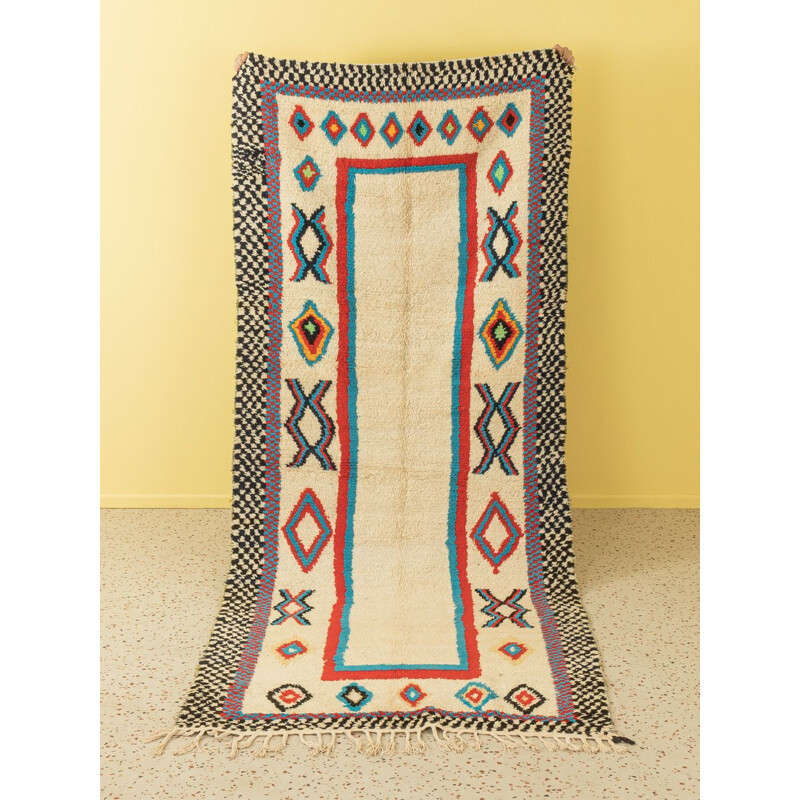 Vintage Berber carpet azilal in wool, Morocco