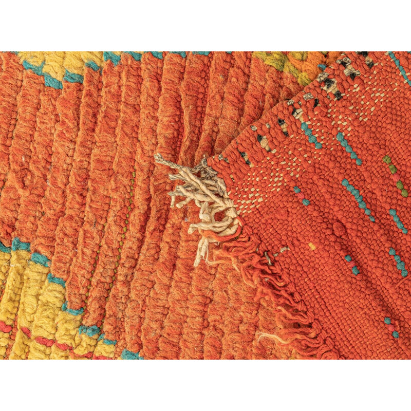 Vintage Berber azilal wollen tapijt, Marokko