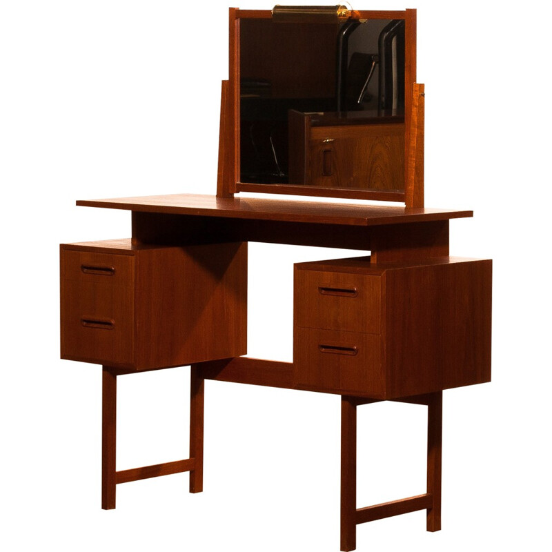 Swedish G&T dressing table in teak with adjustable mirror - 1960s