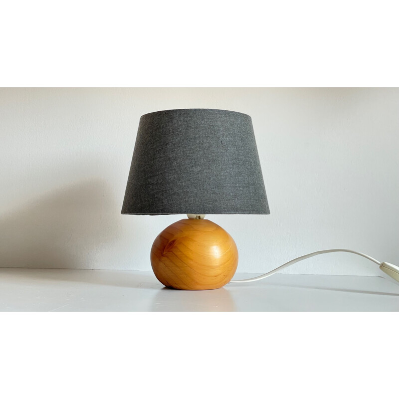 Vintage wooden ball lamp, 1980