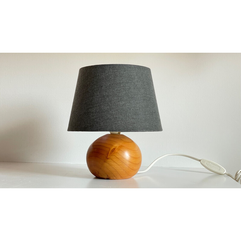 Vintage wooden ball lamp, 1980