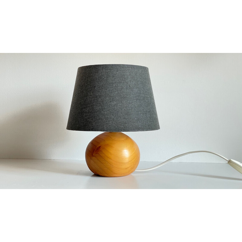 Vintage wooden ball lamp, 1980