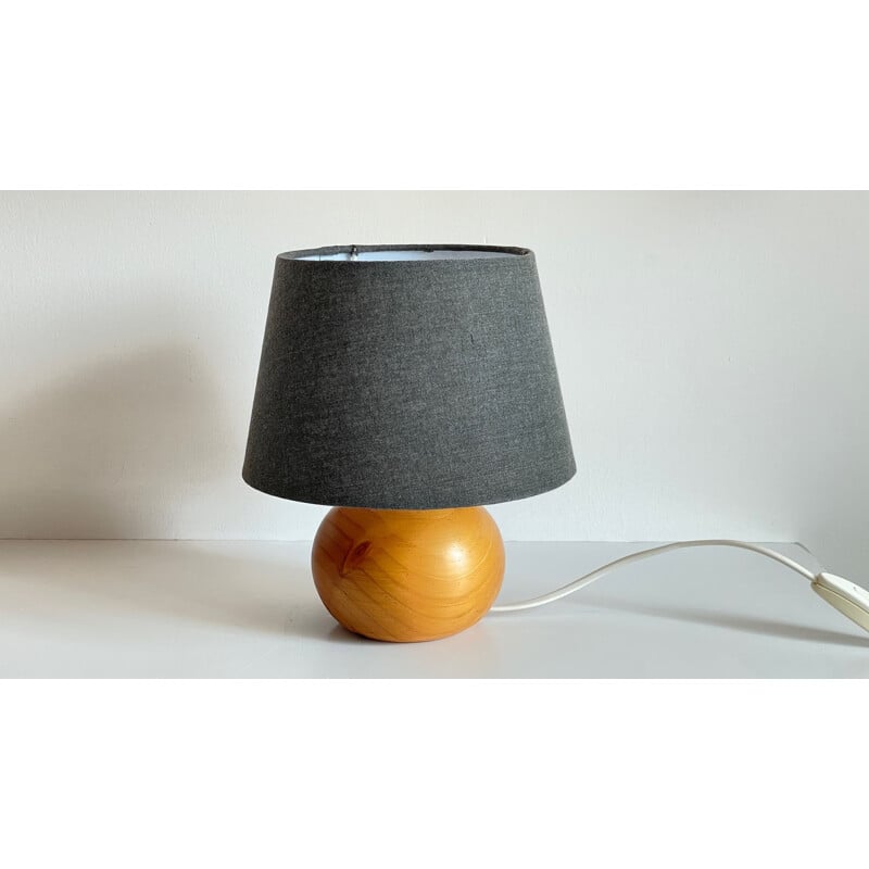 Vintage wooden ball lamp, 1980