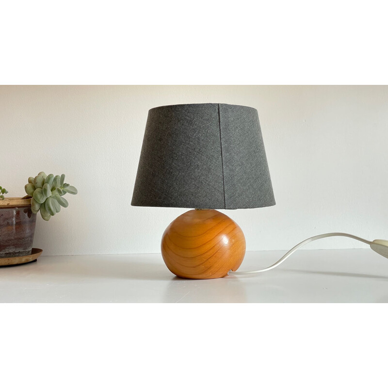 Vintage wooden ball lamp, 1980