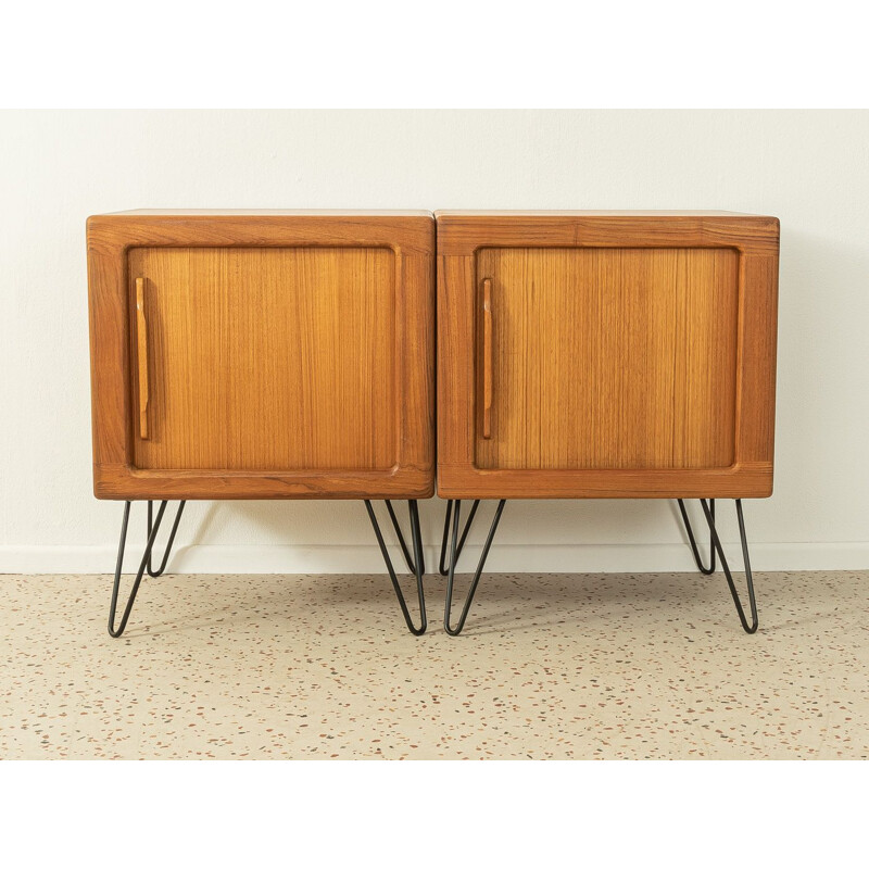 Vintage teak chest of drawers with sliding door, Denmark 1960