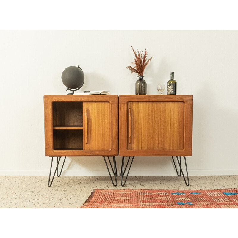 Vintage teak chest of drawers with sliding door, Denmark 1960