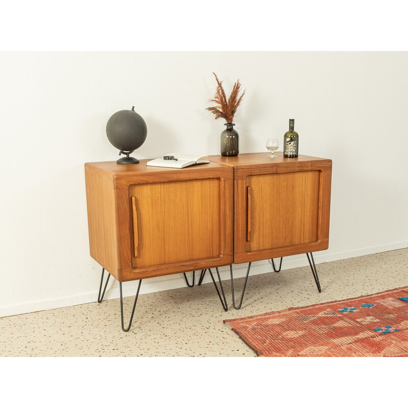 Vintage teakhouten commode met schuifdeur, Denemarken 1960