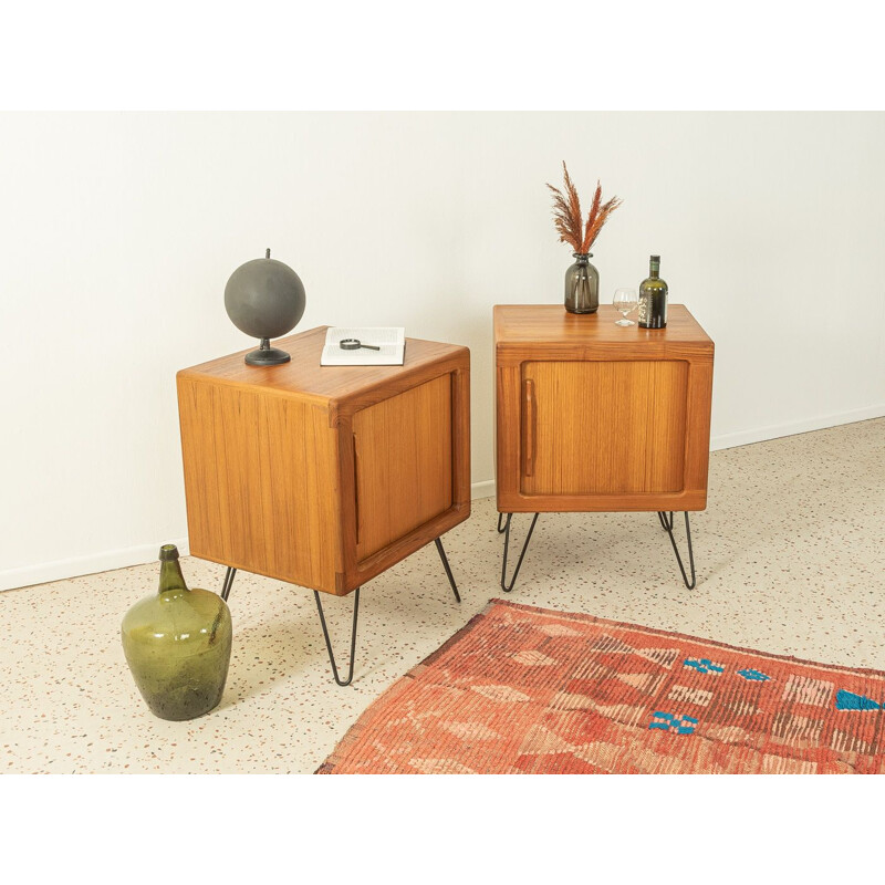 Vintage teak chest of drawers with sliding door, Denmark 1960