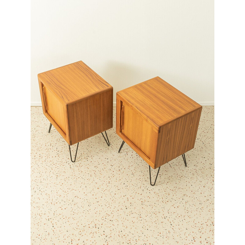 Vintage teakhouten commode met schuifdeur, Denemarken 1960