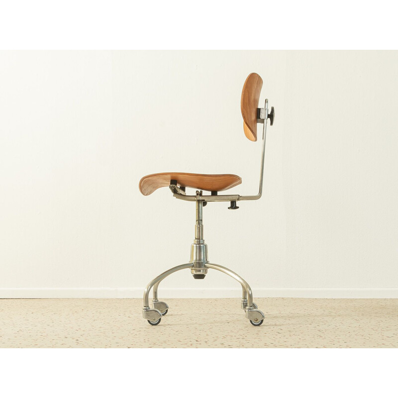 Cadeira de madeira compensada ajustável Vintage por Egon Eiermann para Wilde e Spieth, Alemanha 1950