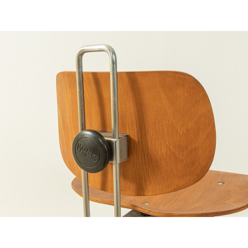 Silla vintage ajustable de madera contrachapada de Egon Eiermann para Wilde y Spieth, Alemania 1950