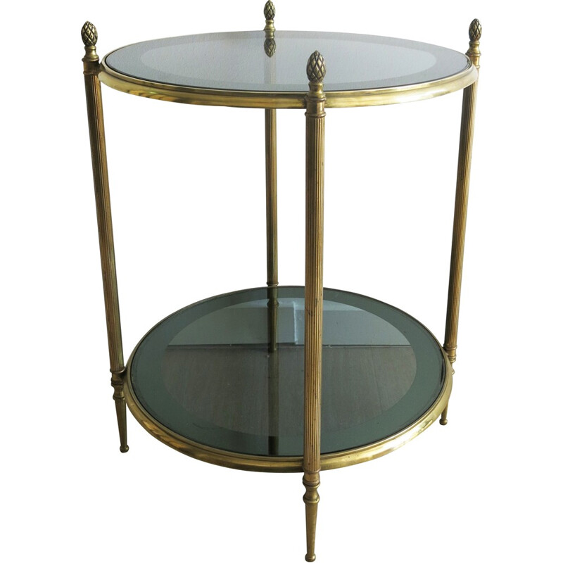 French side table in brass and glass - 1960s