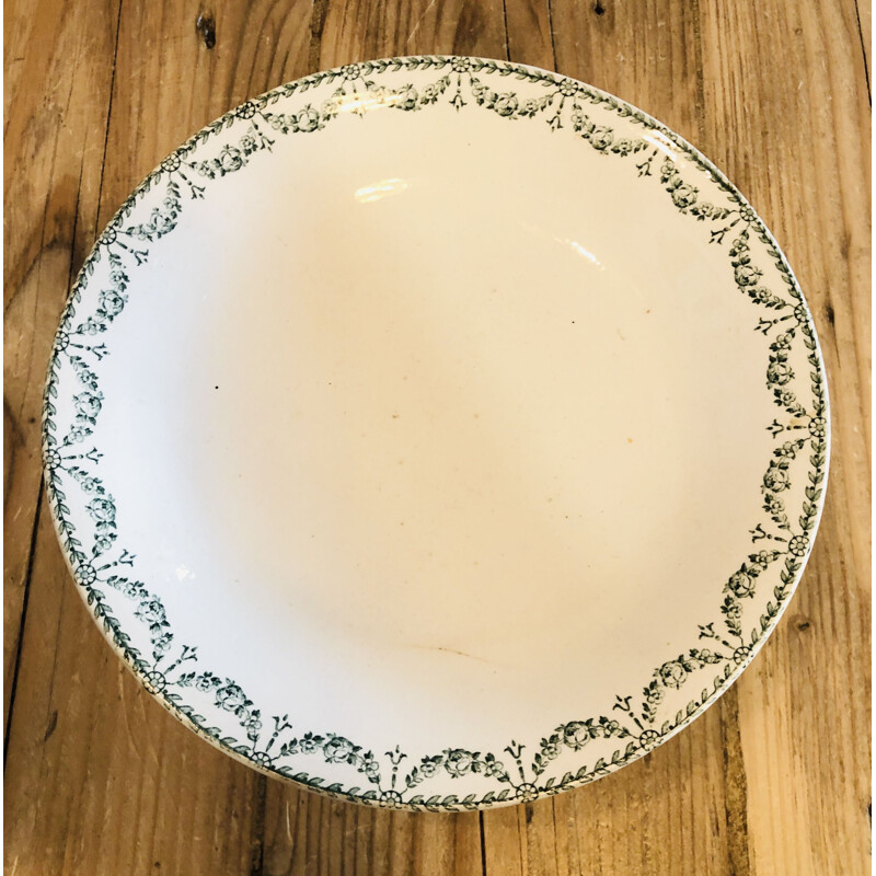 Vintage earthenware and porcelain fruit bowl