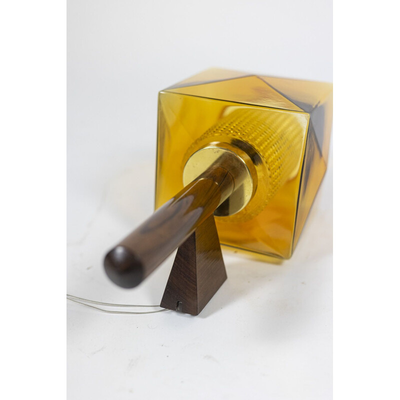 Vintage rosewood and glass wall lamp by Carl Fagerlund, 1960