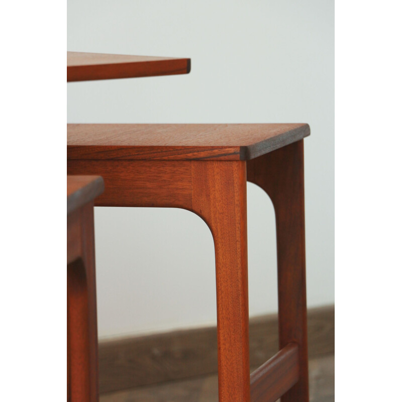 Vintage coffee table with pair of teak stools by Mcintosh, 1960