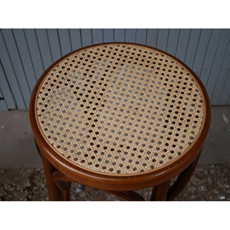 Pair of vintage bar stools in beech wood, 1980