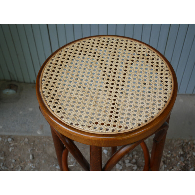 Pair of vintage bar stools in beech wood, 1980