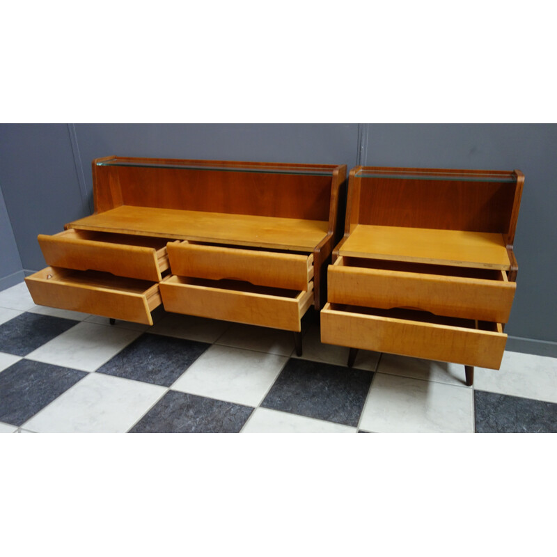 Pair of vintage night stands in different sizes, 1960s