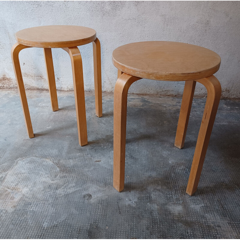 Pair of vintage wooden stools