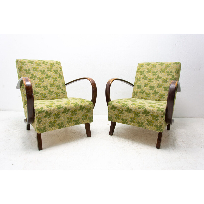 Paire de fauteuils vintage en bois courbé par Jindřich Halabala pour Up Závody, 1950