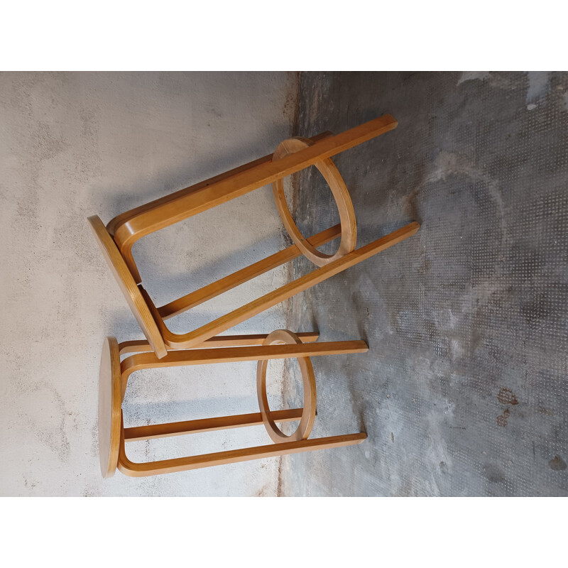 Pair of vintage wooden bar stools