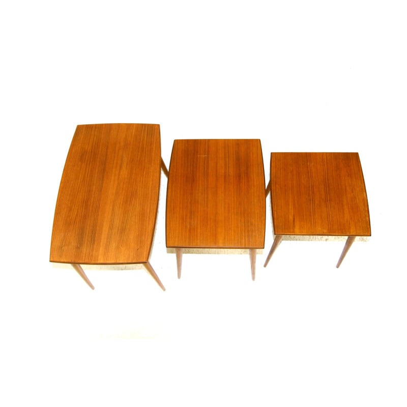 Vintage teak nesting table, Sweden 1950