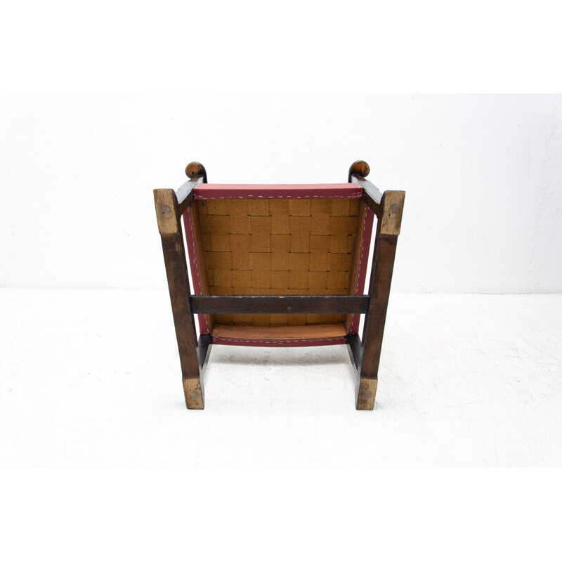 Pair of vintage ashwood armchairs by Wiener Werkstätte, Austria 1920