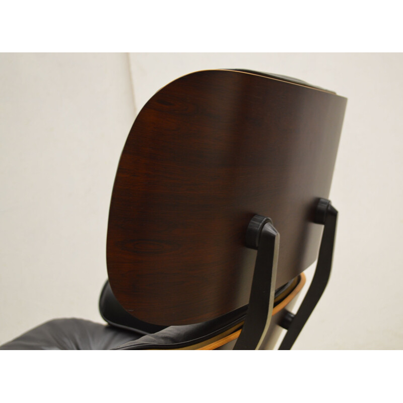 Vintage rosewood and leather armchair by Charles Eames for Herman Miller, 1970s