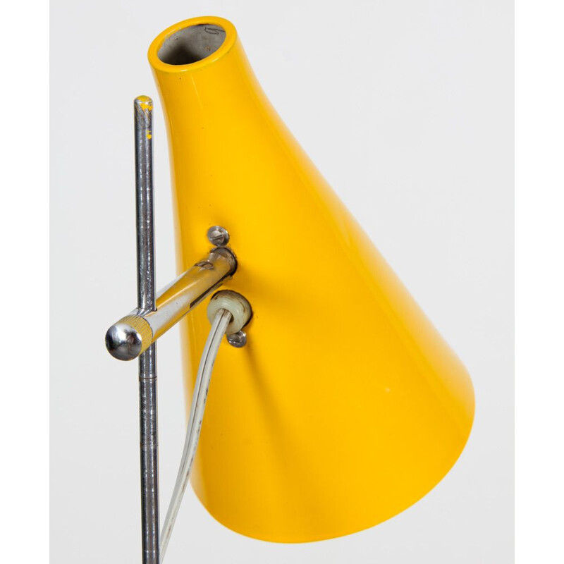 Vintage yellow metal table lamp by Josef Hurka for Lidokov, 1960