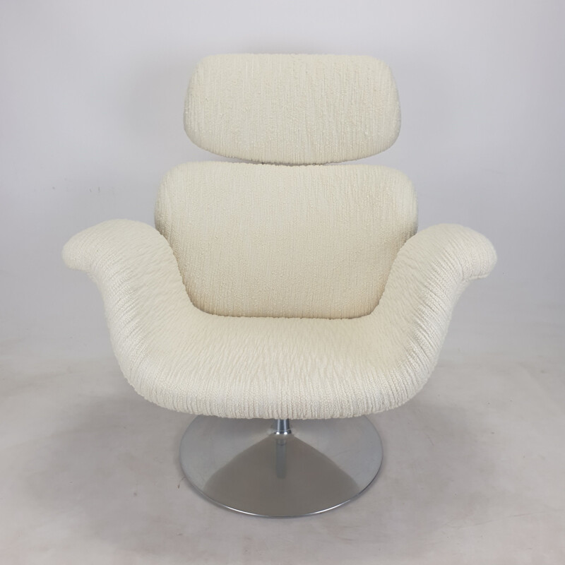 Sillón y otomana vintage Tulip de Pierre Paulin para Artifort, 1980