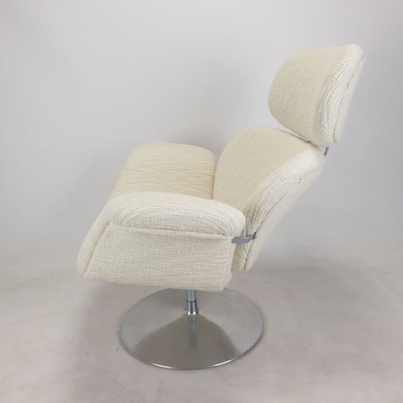 Vintage Tulip fauteuil en voetenbank van Pierre Paulin voor Artifort, 1980