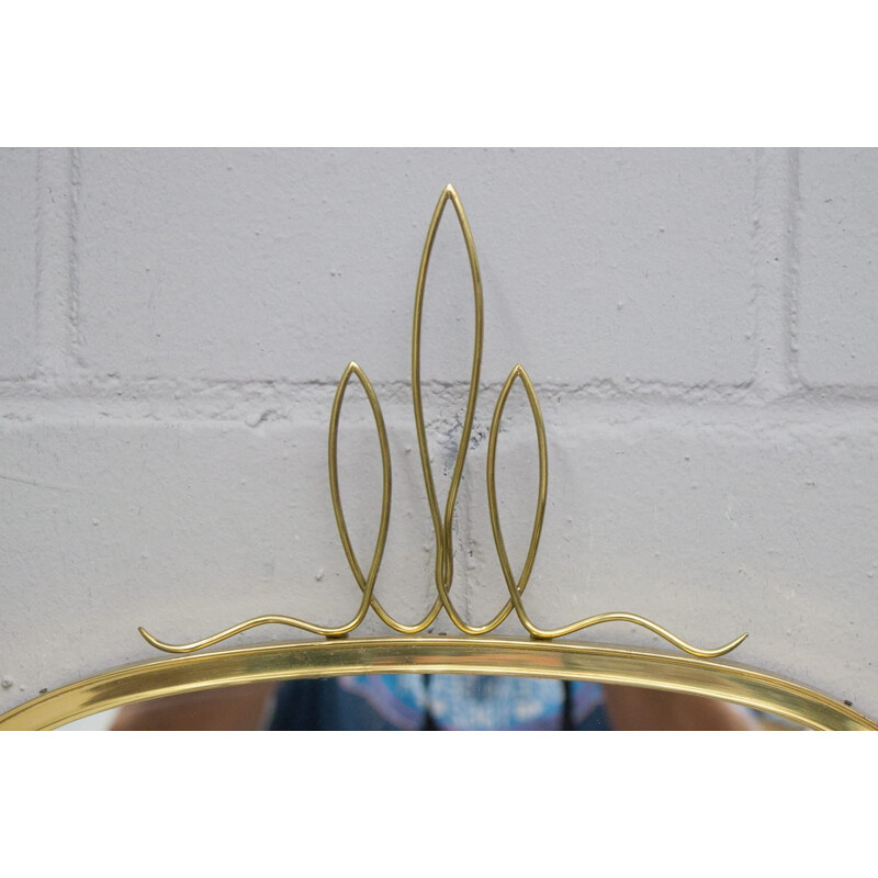 Pair of vintage brass wall mirrors by Gebrüder Schöninger for Munich, Germany 1950