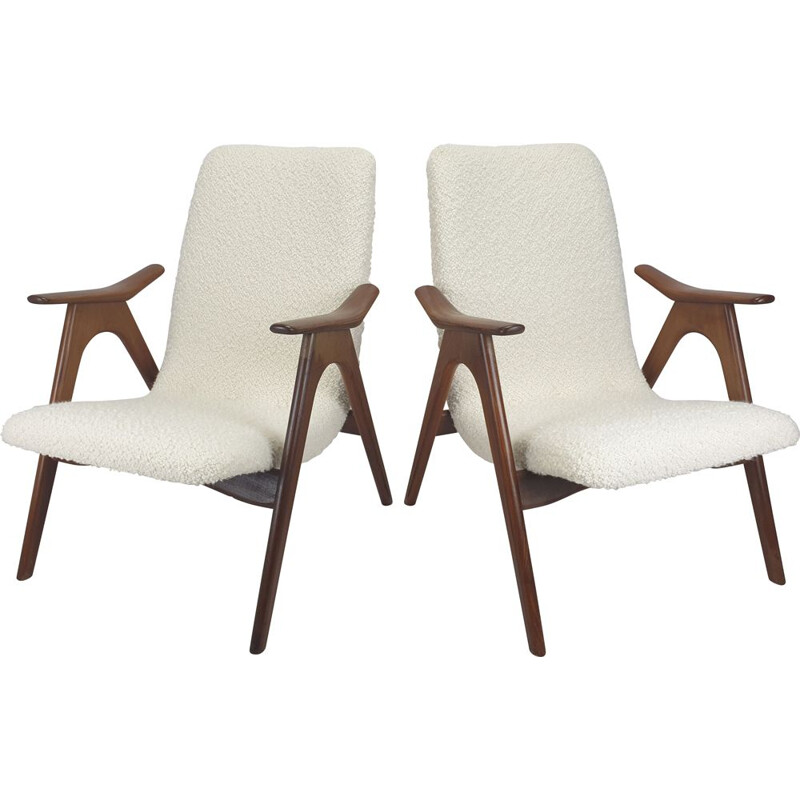 Pair of vintage teak armchairs by Louis van Teeffelen for Wébé, Netherlands 1960