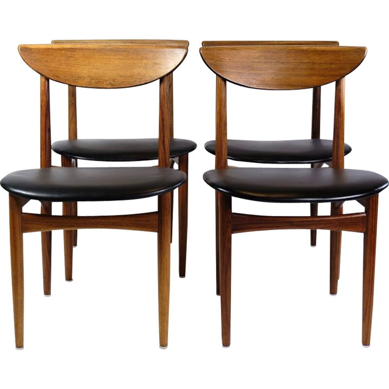 Set van 4 vintage rozenhouten stoelen van Kurt Østervig voor K.P Møbler, 1960