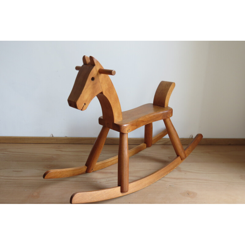 Mid century rocking horse in beech, Kay BOJENSEN - 1950s