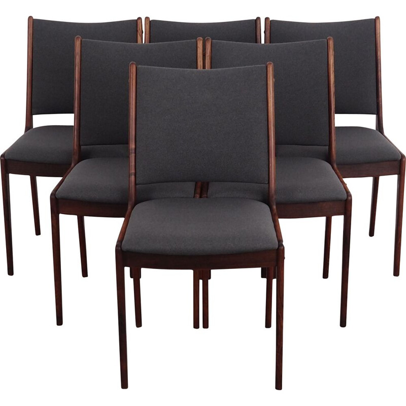 Set of 6 vintage rosewood chairs by Johannes Andersen, 1960s