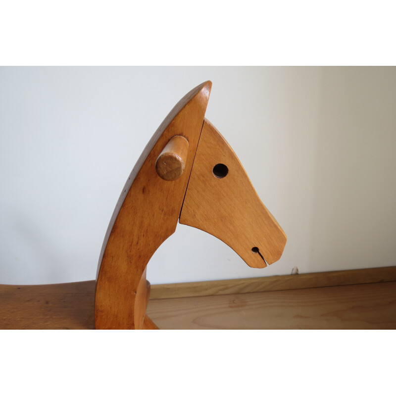 Mid century rocking horse in beech, Kay BOJENSEN - 1950s