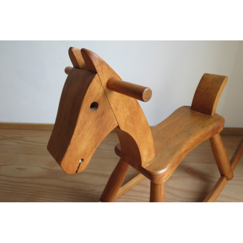 Mid century rocking horse in beech, Kay BOJENSEN - 1950s