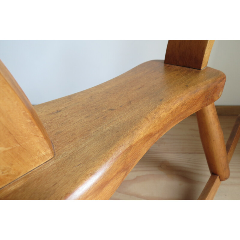 Mid century rocking horse in beech, Kay BOJENSEN - 1950s