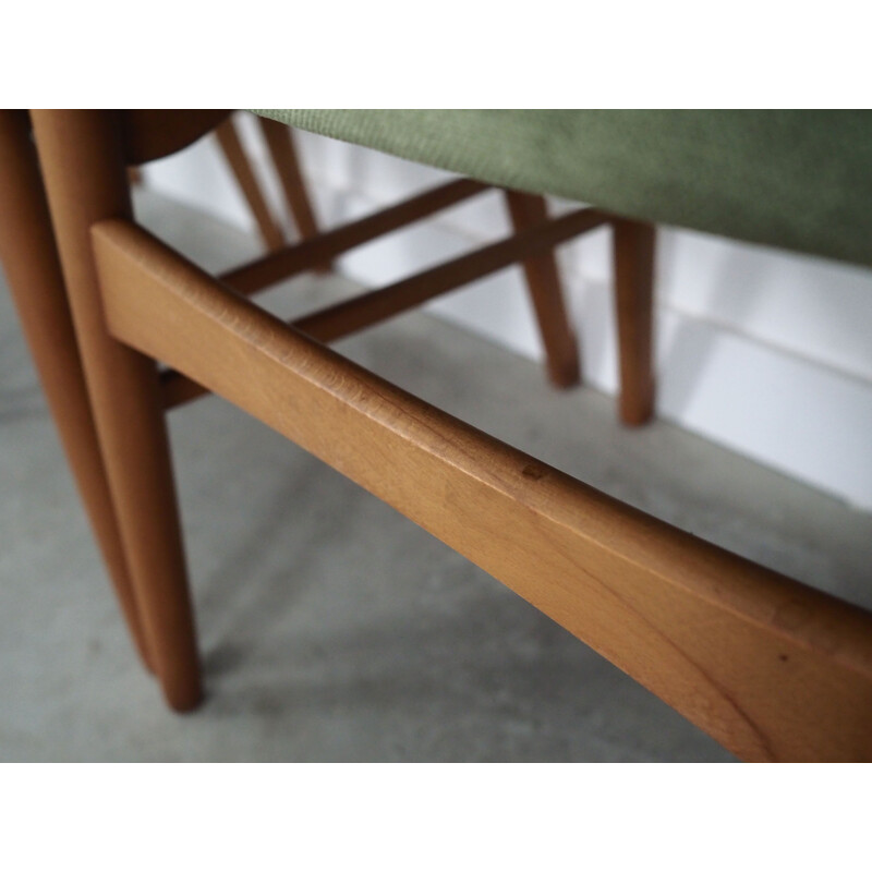 Set of 4 vintage beechwood chairs, Denmark 1970s